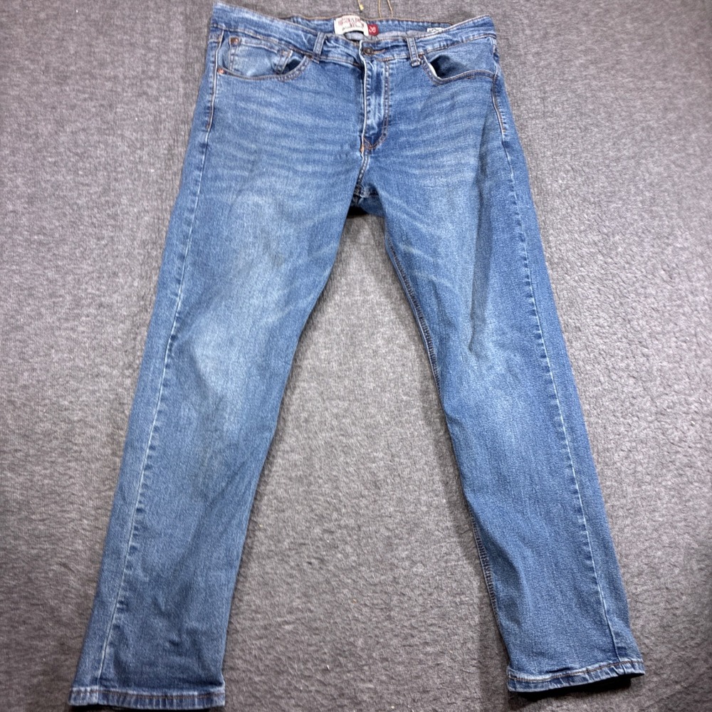 Hudson & Barrow Slim Stretch Jeans Mens 36x30 Blue Denim Casual Workwear